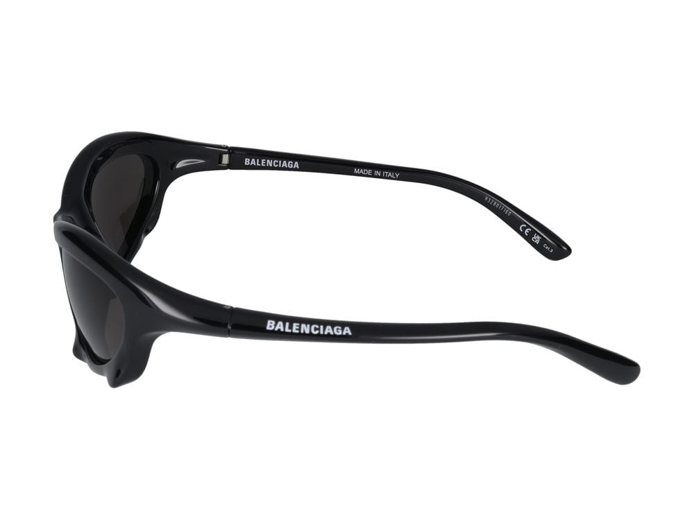 Balenciaga Black Bold Angular Sunglasses Grijs