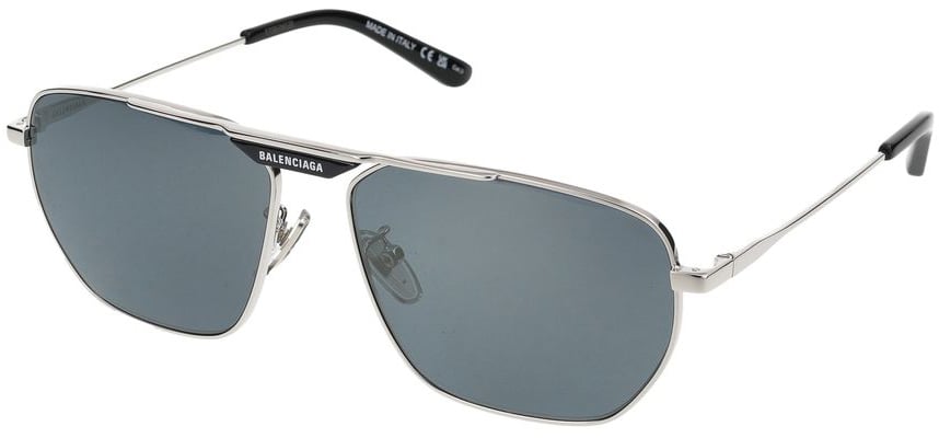 Balenciaga Silver BB0298SA Metal Frame Sunglasses Blauw