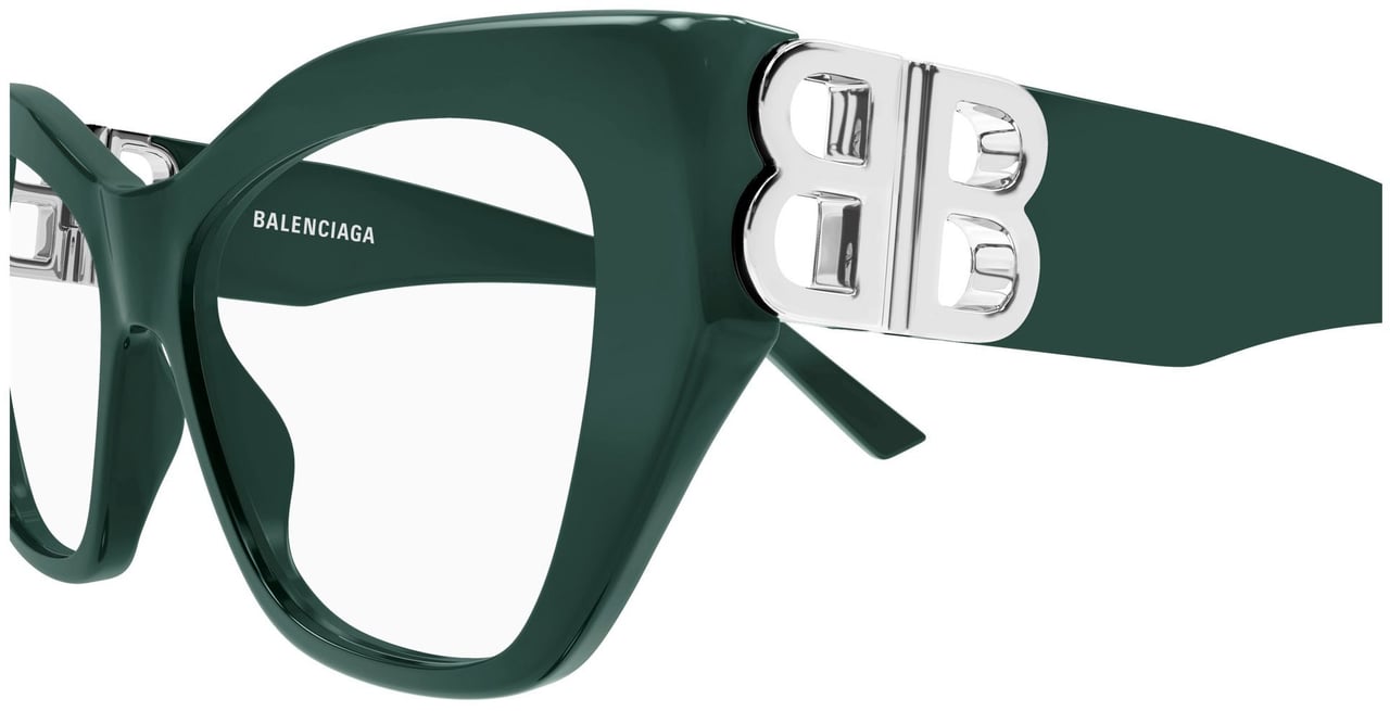 Balenciaga Eyeglasses Balenciaga BB0312O 004 green green transparent 53/15/135 Zwart