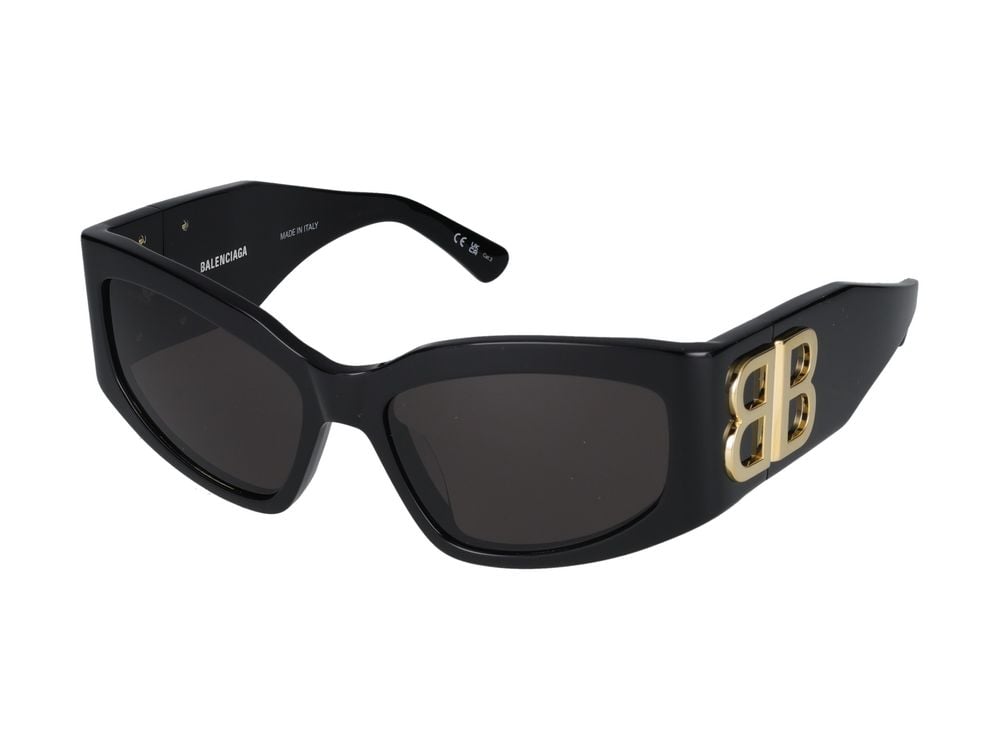 Balenciaga Black Oversized Square Frame Sunglasses Zwart