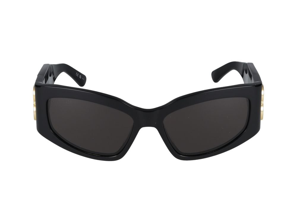 Balenciaga Black Oversized Square Frame Sunglasses Zwart