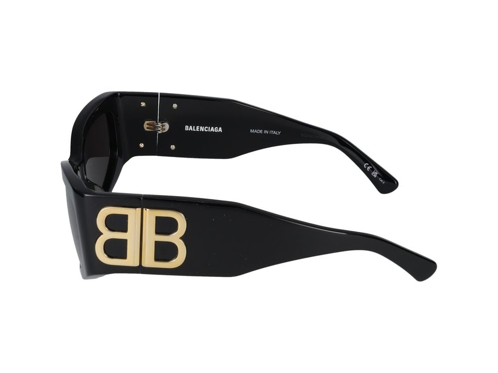Balenciaga Black Oversized Square Frame Sunglasses Zwart