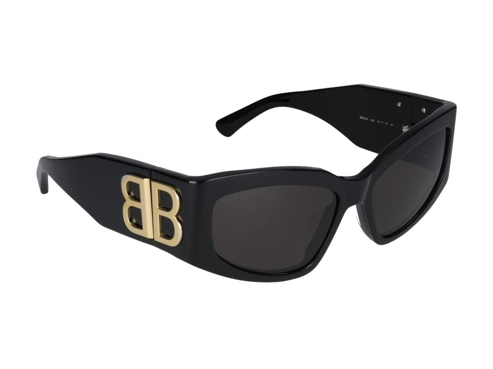 Balenciaga Black Oversized Square Frame Sunglasses Zwart