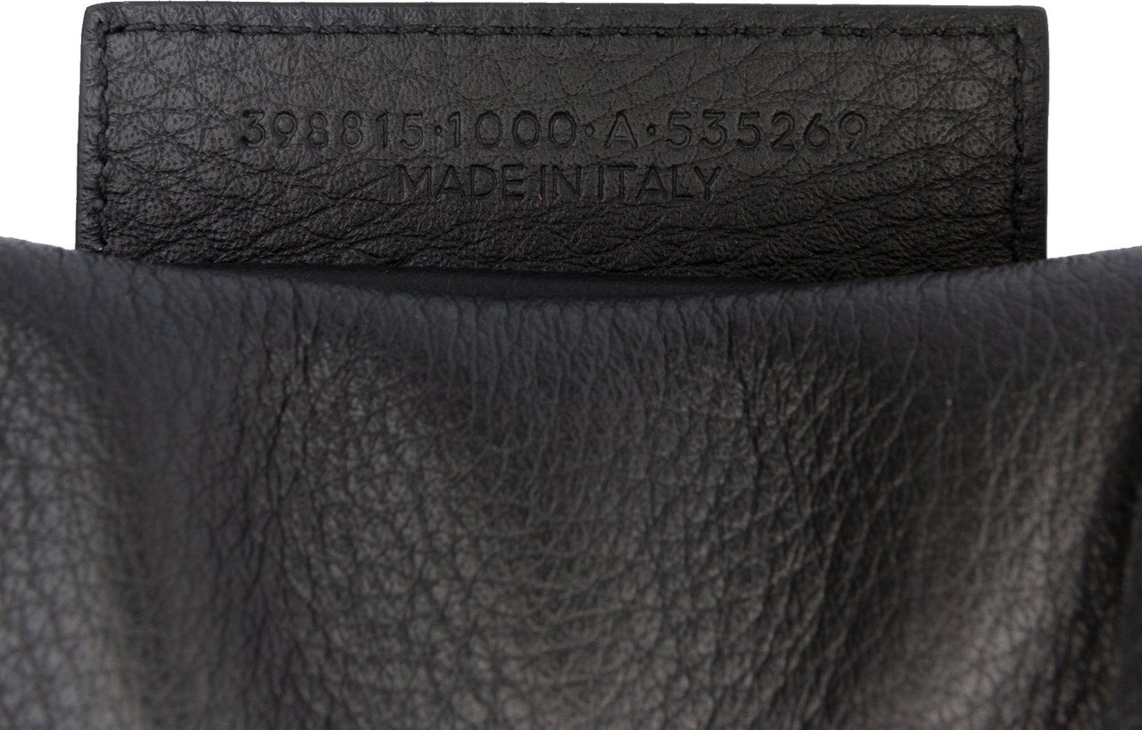 Balenciaga XS Leather Papier Triple Zip Around Crossbody Zwart