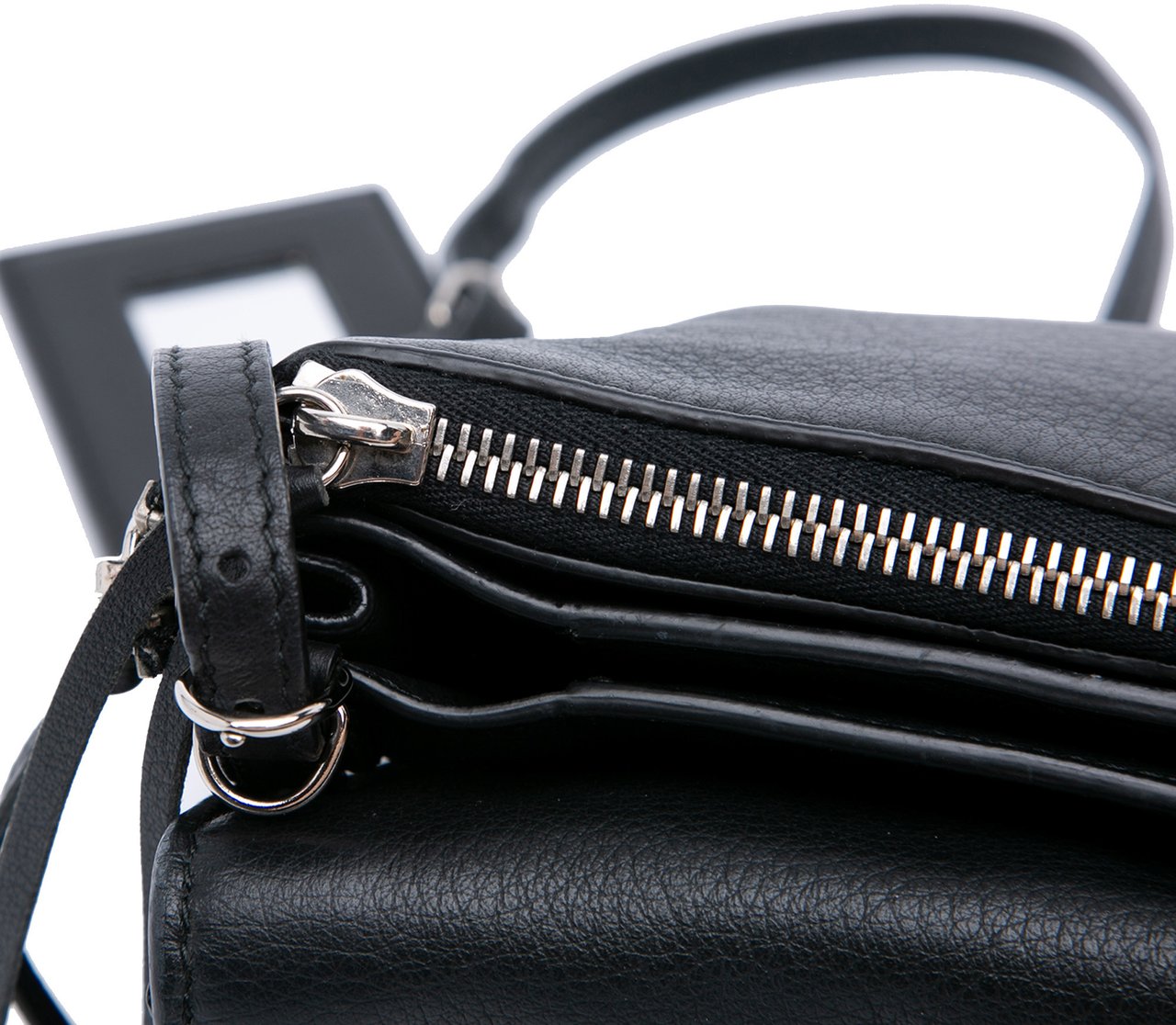 Balenciaga XS Leather Papier Triple Zip Around Crossbody Zwart