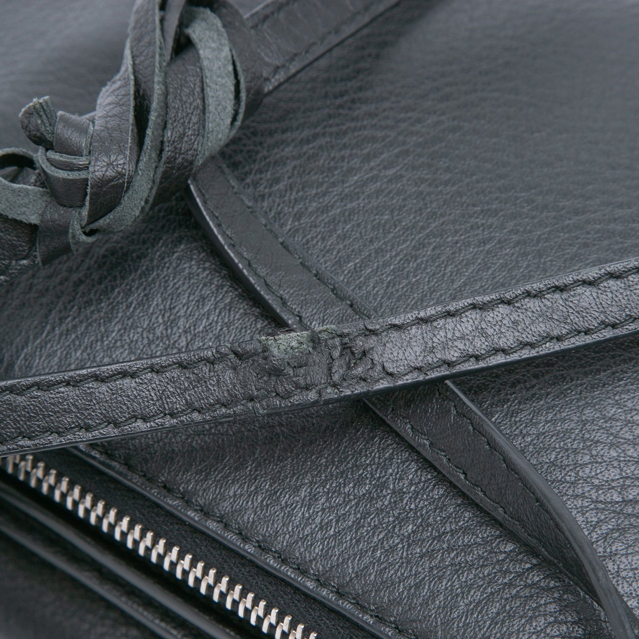 Balenciaga XS Leather Papier Triple Zip Around Crossbody Zwart