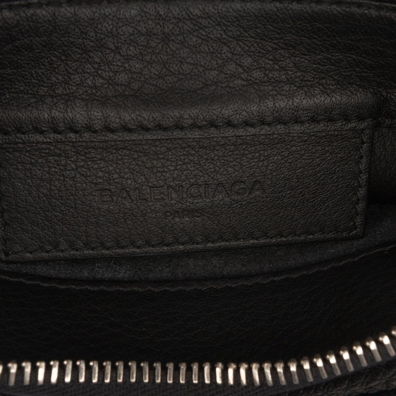 Balenciaga XS Leather Papier Triple Zip Around Crossbody Zwart