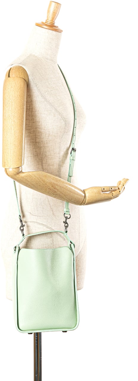 Balenciaga Pebbled Calfskin Tool 2.0 North South XS Tote Groen