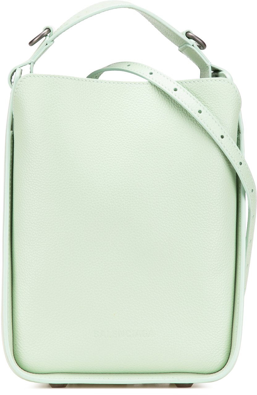 Balenciaga Pebbled Calfskin Tool 2.0 North South XS Tote Groen