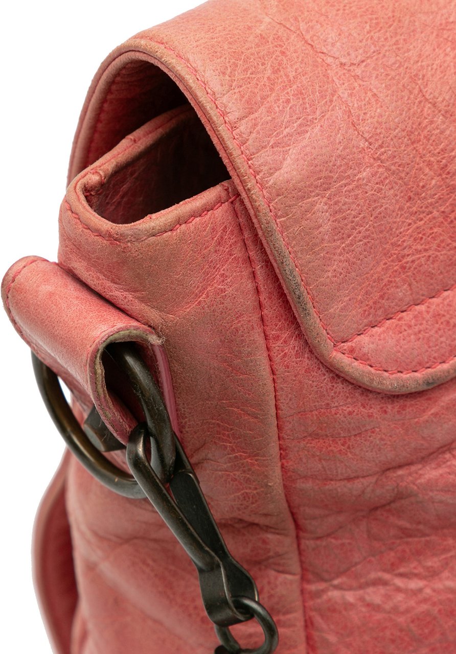 Balenciaga Lambskin Motocross Classic Folk Messenger Bag Roze