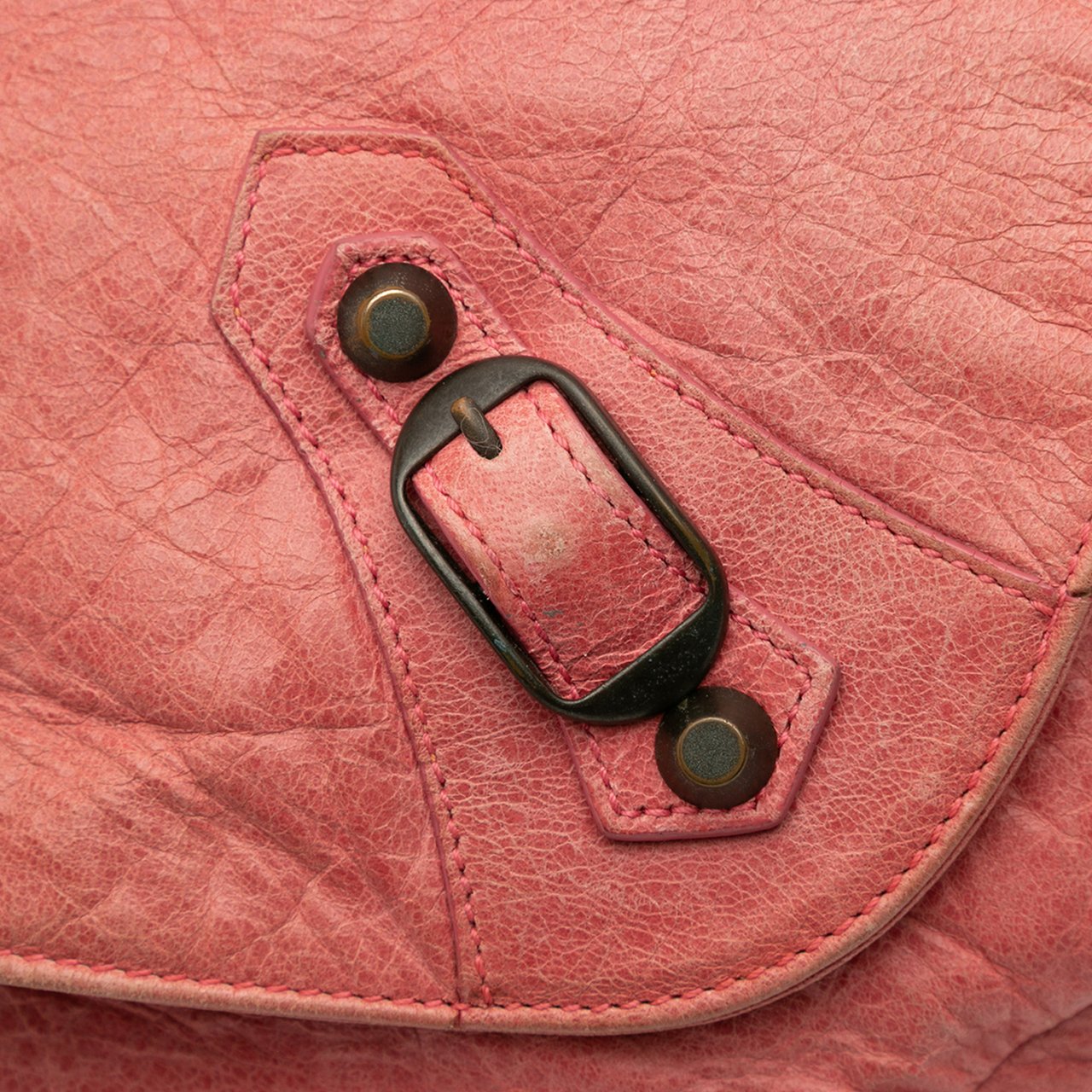 Balenciaga Lambskin Motocross Classic Folk Messenger Bag Roze
