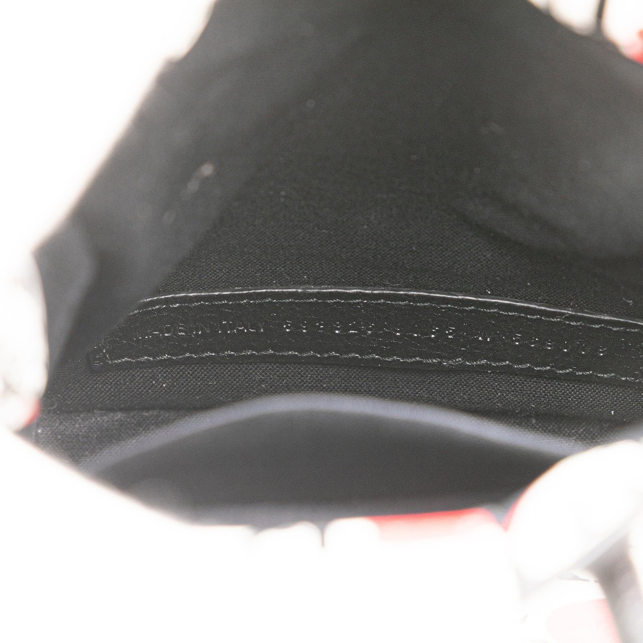 Balenciaga Mini Calfskin Bonjour Paris Shopping Phone Holder Wit