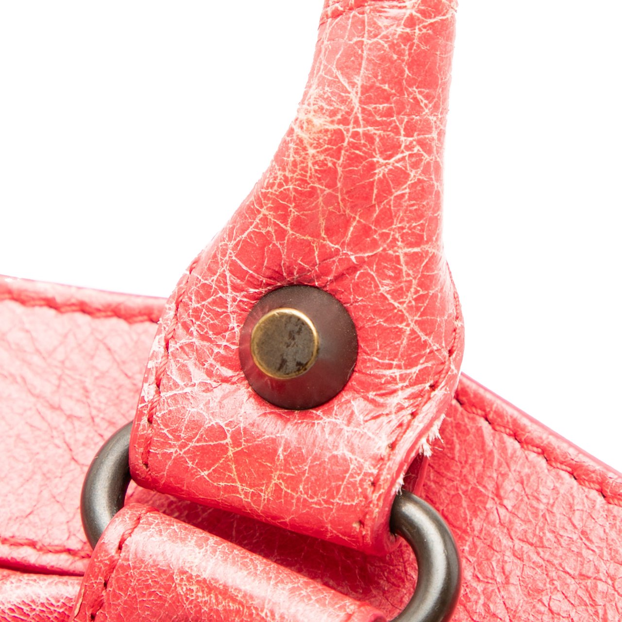 Balenciaga Lambskin Motocross Classic First Satchel Rood