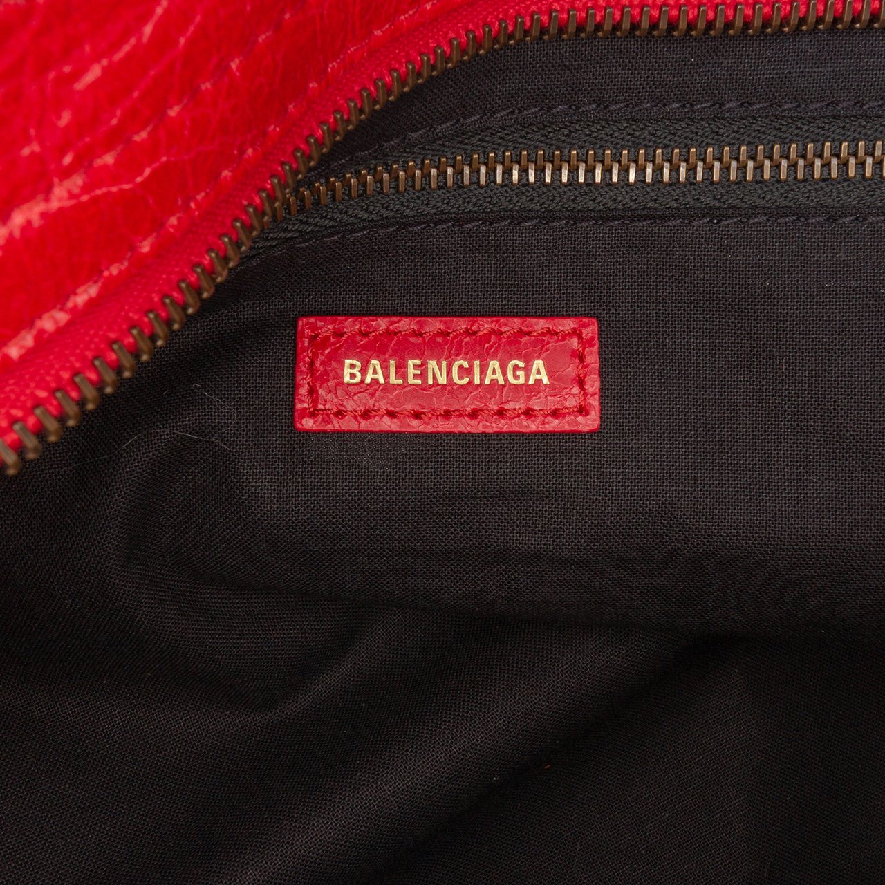 Balenciaga Medium Lambskin Motocross Classic City Satchel Rood