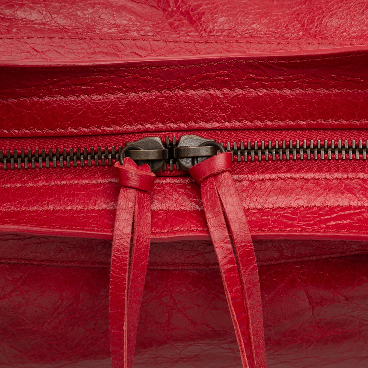 Balenciaga Medium Lambskin Motocross Classic City Satchel Rood