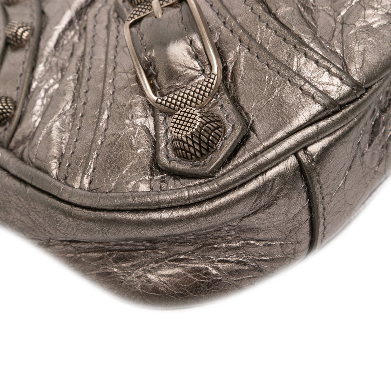 Balenciaga Mini Metallic Le Cagole Zilver