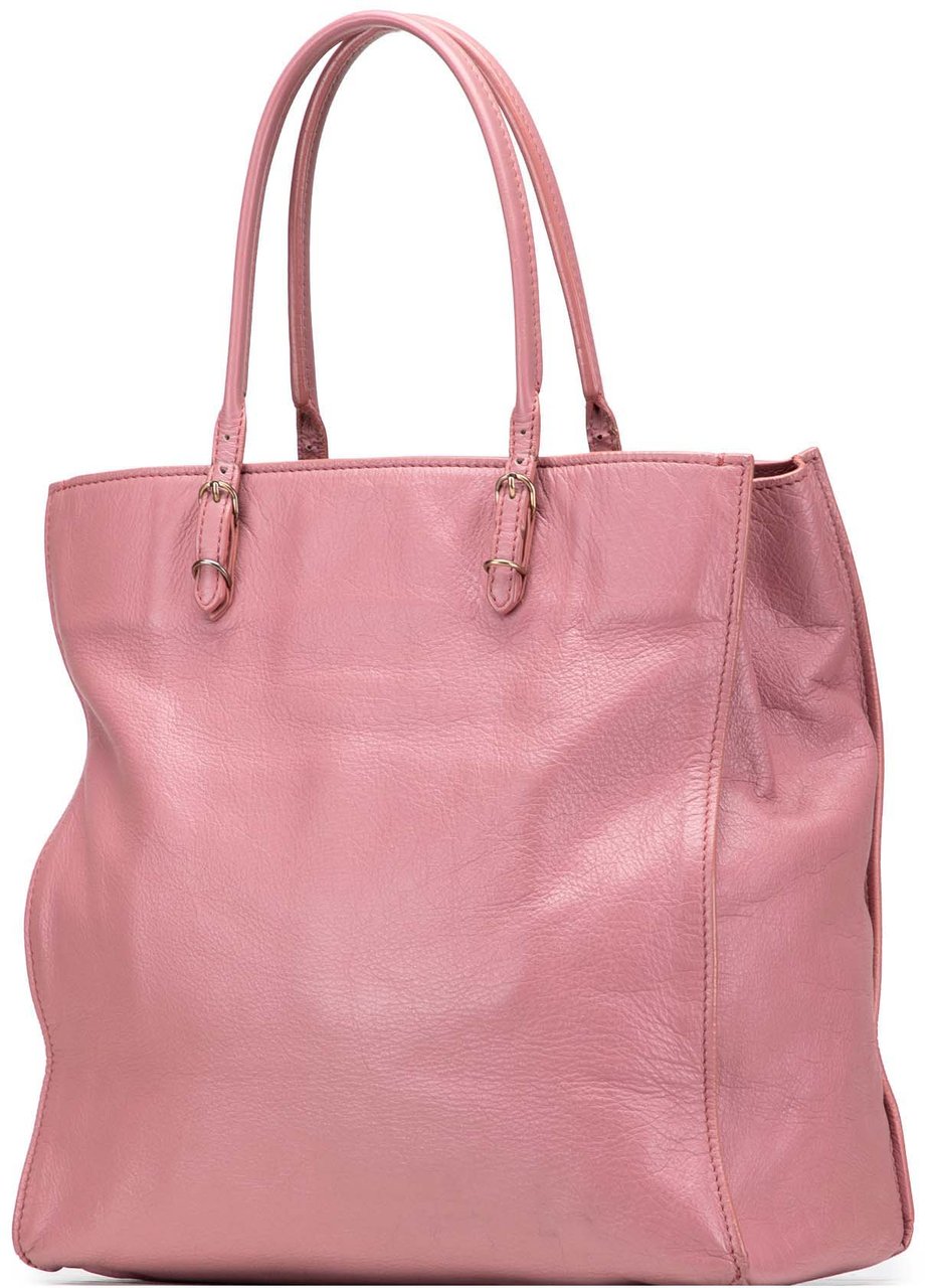 Balenciaga Leather Papier A5 Tote Roze