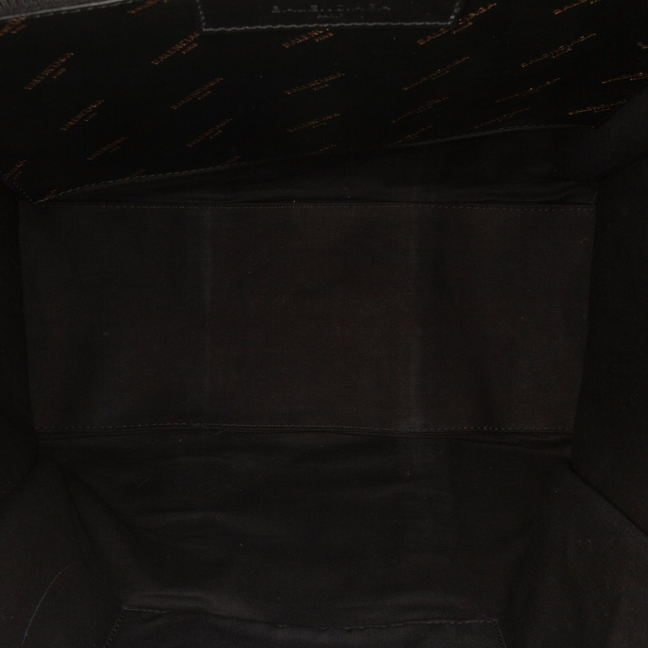 Balenciaga M Lambskin Allover Logo Bazar Shopper Satchel Zwart