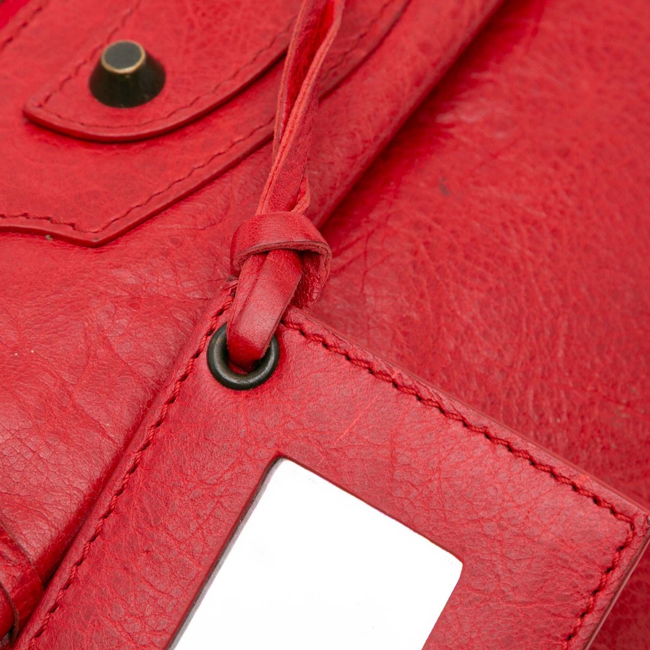 Balenciaga Lambskin Motocross Classic Envelope Clutch Rood