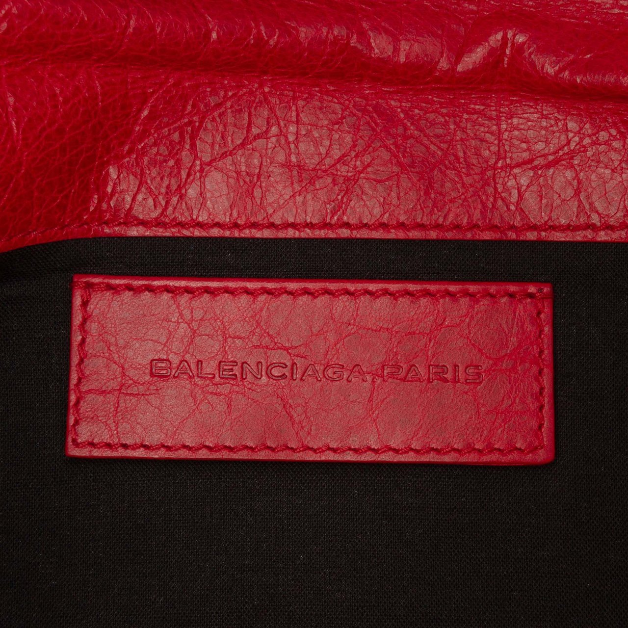 Balenciaga Lambskin Motocross Classic Envelope Clutch Rood