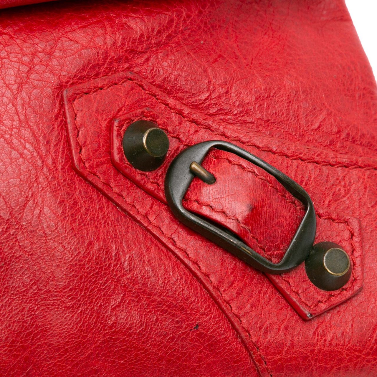 Balenciaga Lambskin Motocross Classic Envelope Clutch Rood