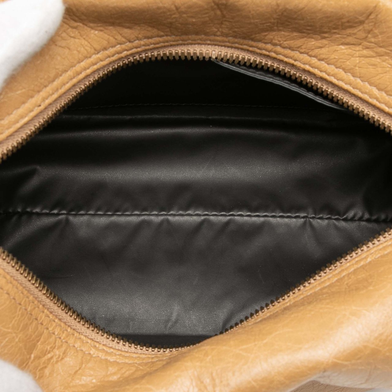 Balenciaga Lambskin Motocross Classic Toiletry Pouch Bruin