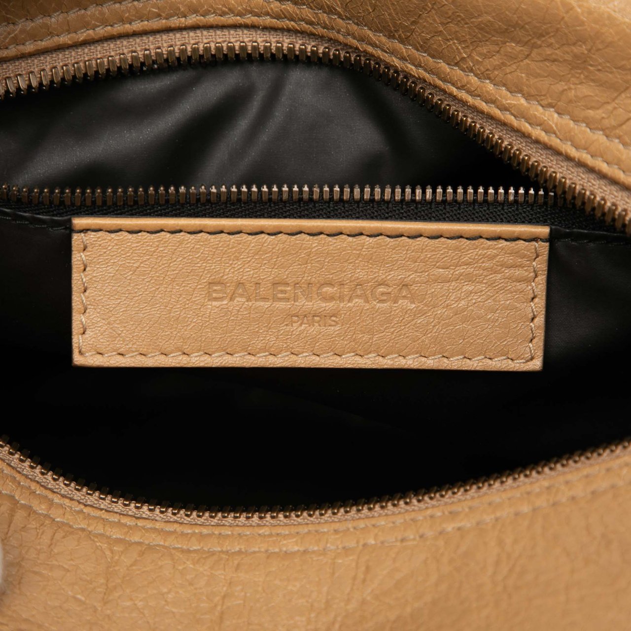 Balenciaga Lambskin Motocross Classic Toiletry Pouch Bruin