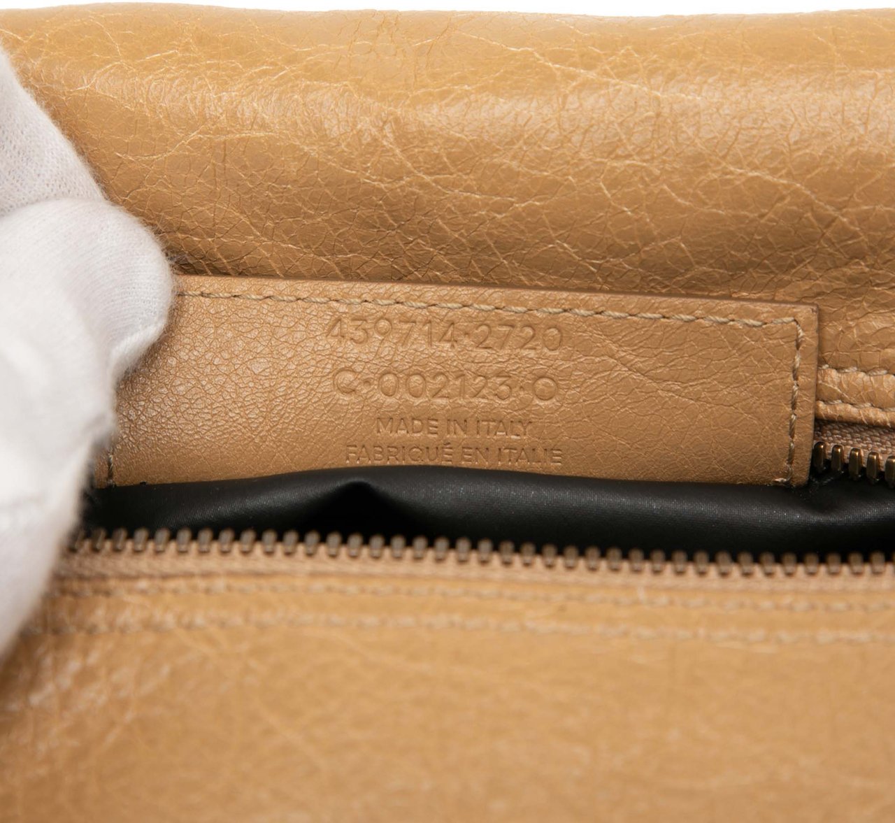 Balenciaga Lambskin Motocross Classic Toiletry Pouch Bruin