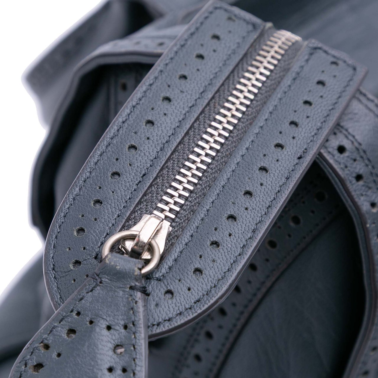 Balenciaga Lambskin Motocross Classic Riva Velo Satchel Blauw