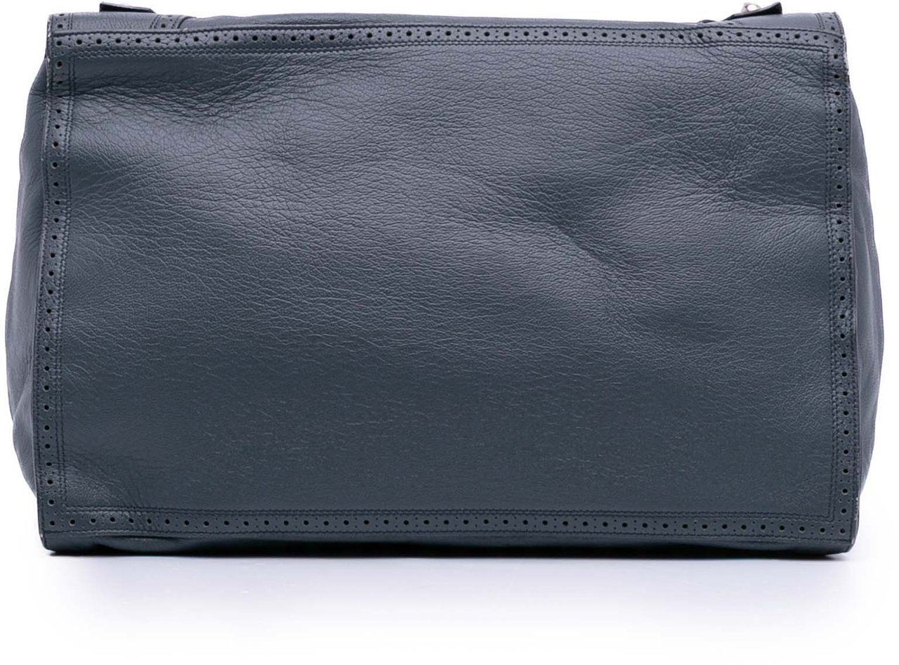 Balenciaga Lambskin Motocross Classic Riva Velo Satchel Blauw
