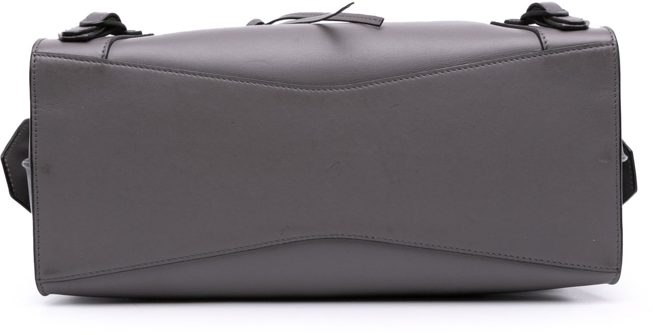 Balenciaga Small Smooth Calfskin Motocross Neo Classic City Satchel Grijs