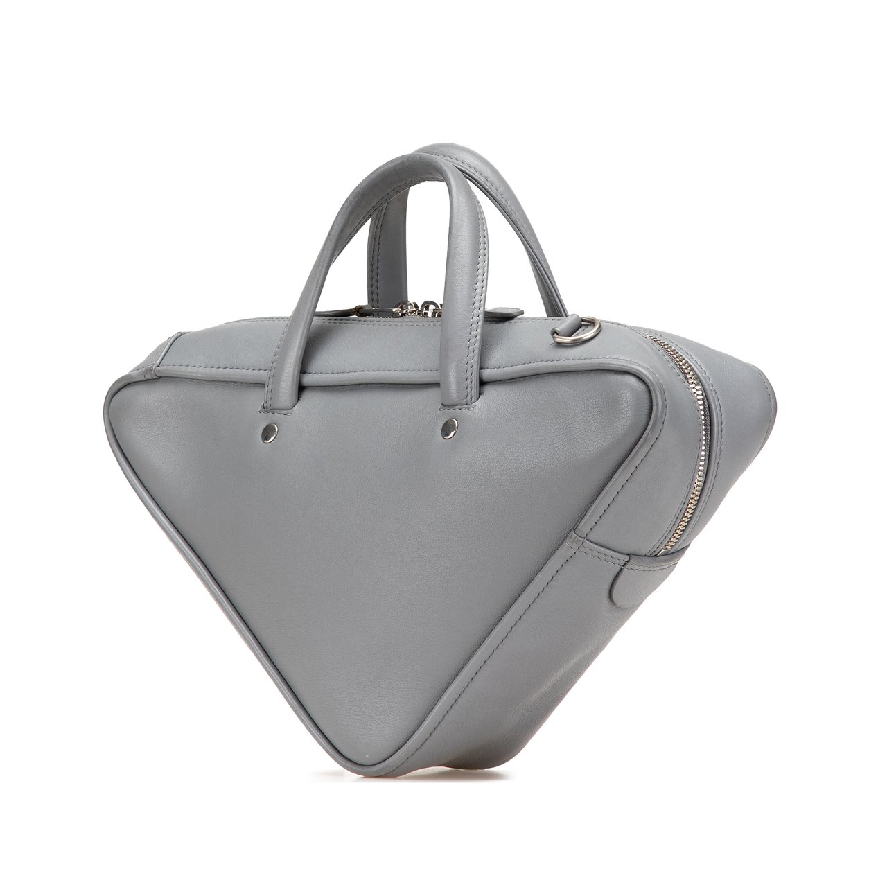 Balenciaga Medium Leather Triangle Duffle Bag Grijs
