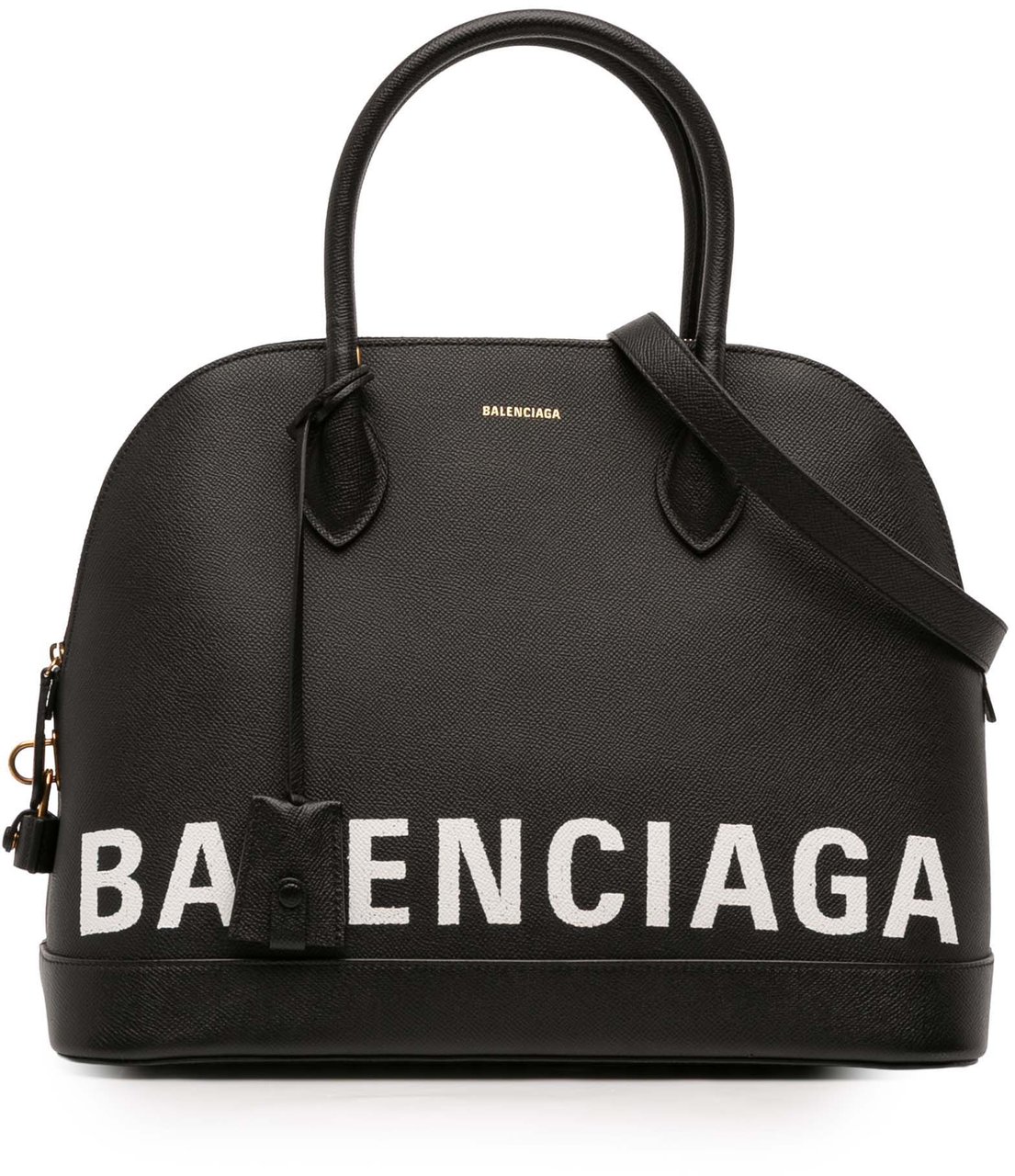 Balenciaga M Grained Calfskin Ville Top Handle Bag Zwart