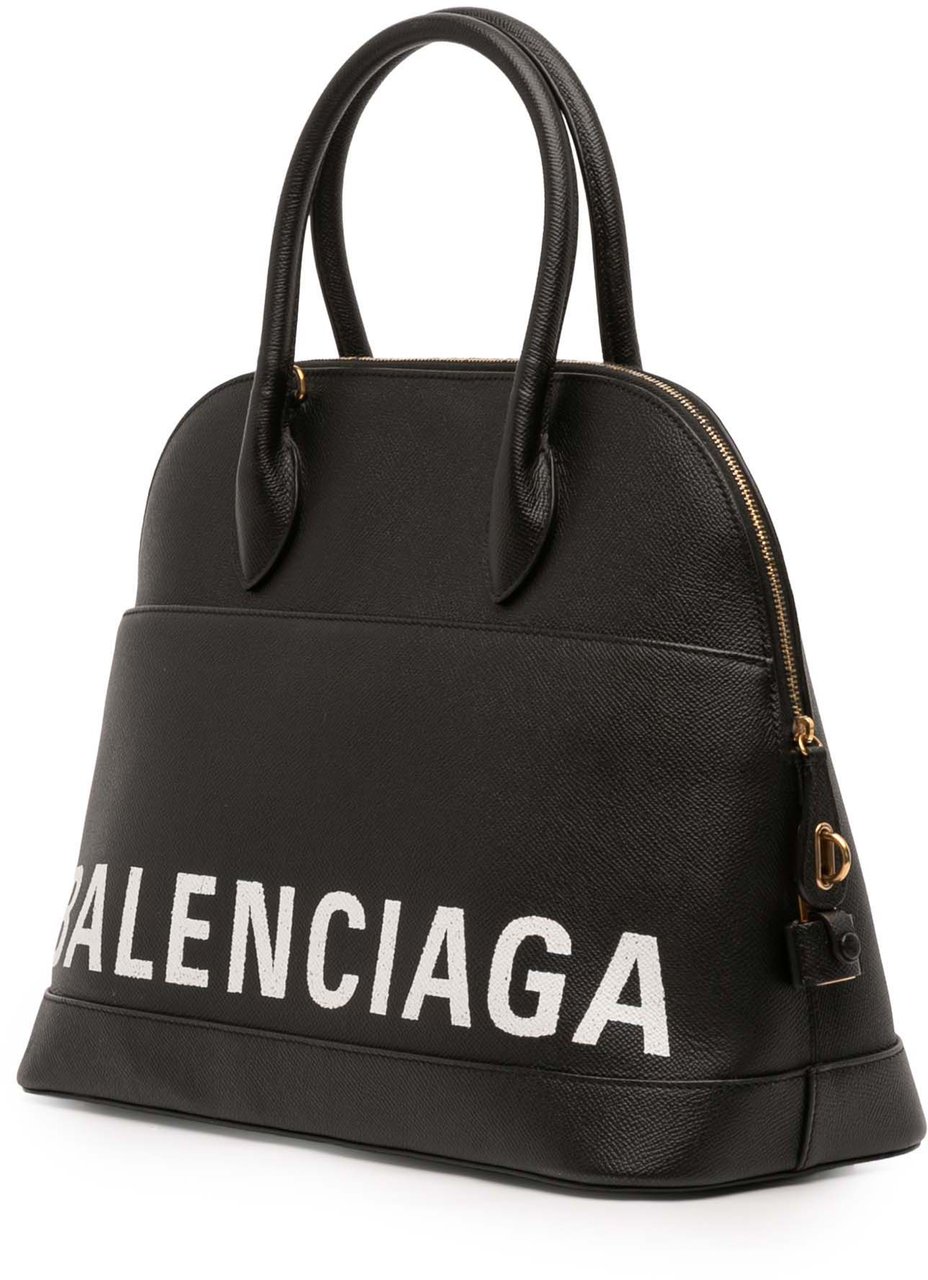 Balenciaga M Grained Calfskin Ville Top Handle Bag Zwart