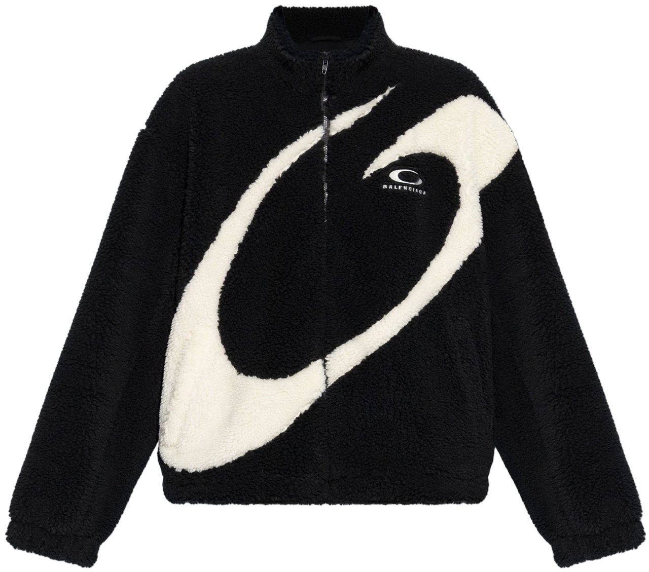 Balenciaga FLUFFY FLEECE ZIP UP JACKET Zwart