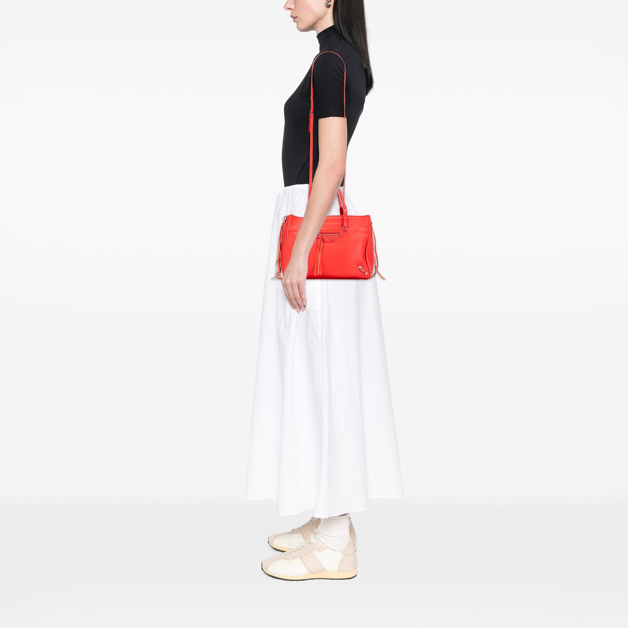 Balenciaga Mini Leather Papier A6 Zip Around Satchel Rood