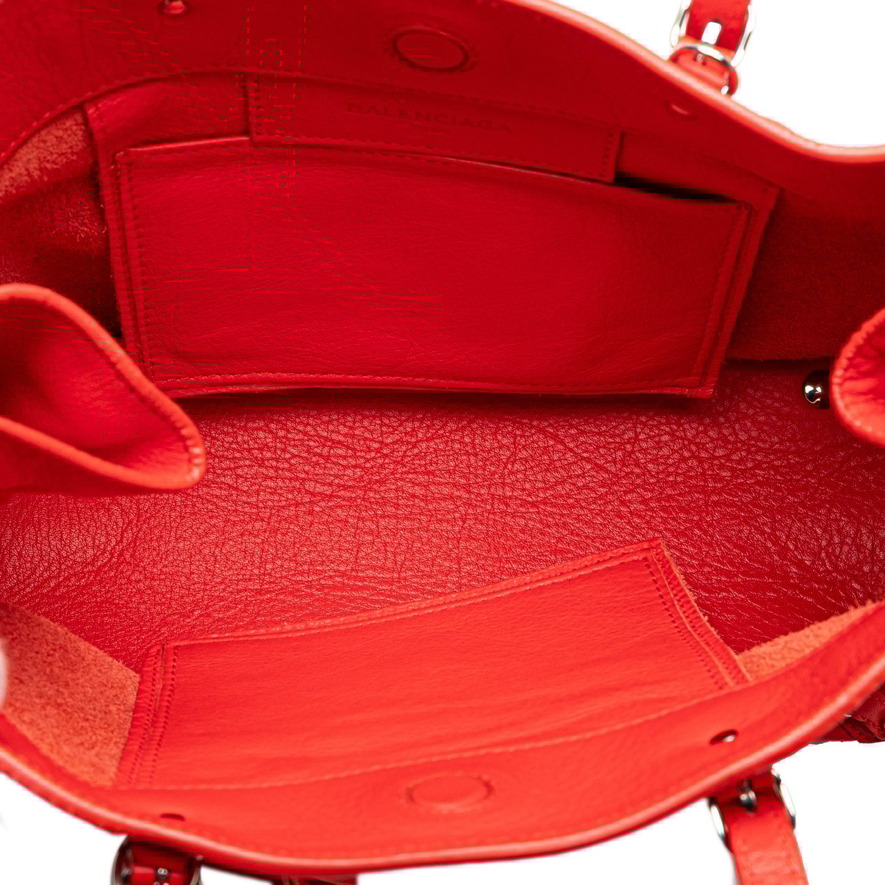 Balenciaga Mini Leather Papier A6 Zip Around Satchel Rood