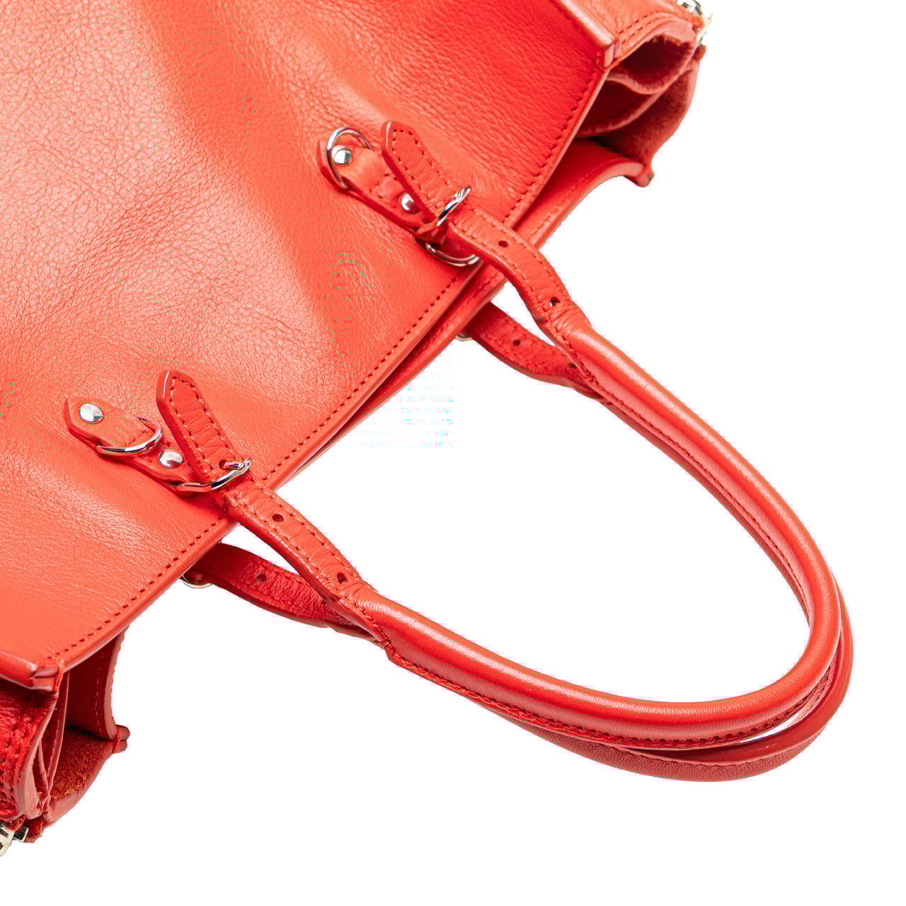Balenciaga Mini Leather Papier A6 Zip Around Satchel Rood