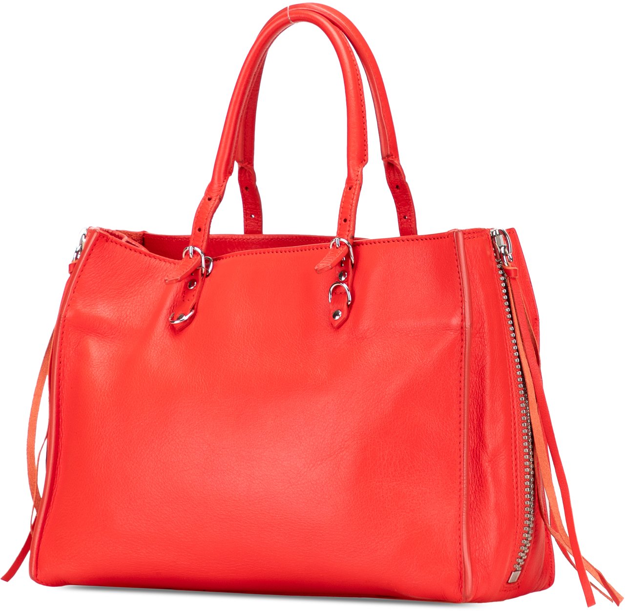 Balenciaga Mini Leather Papier A6 Zip Around Satchel Rood