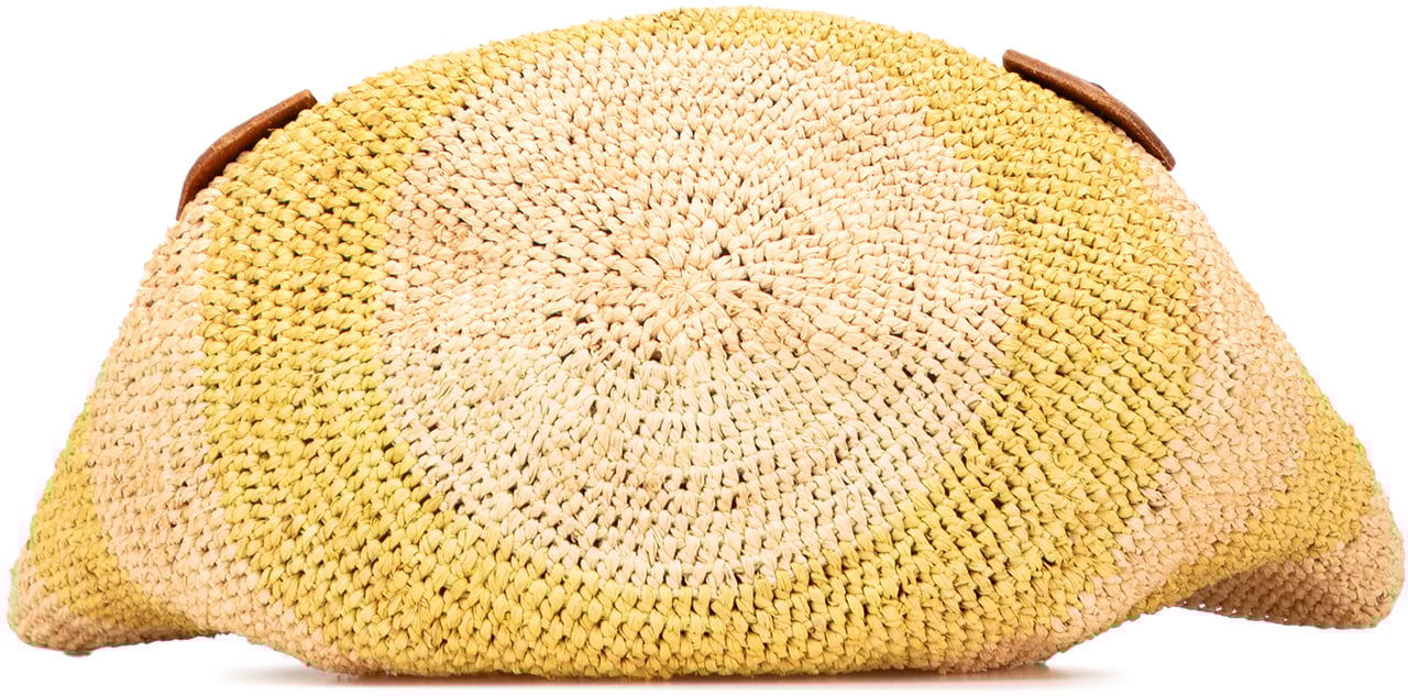 Balenciaga Raffia Motocross Classic Panier Basket Tote Bruin