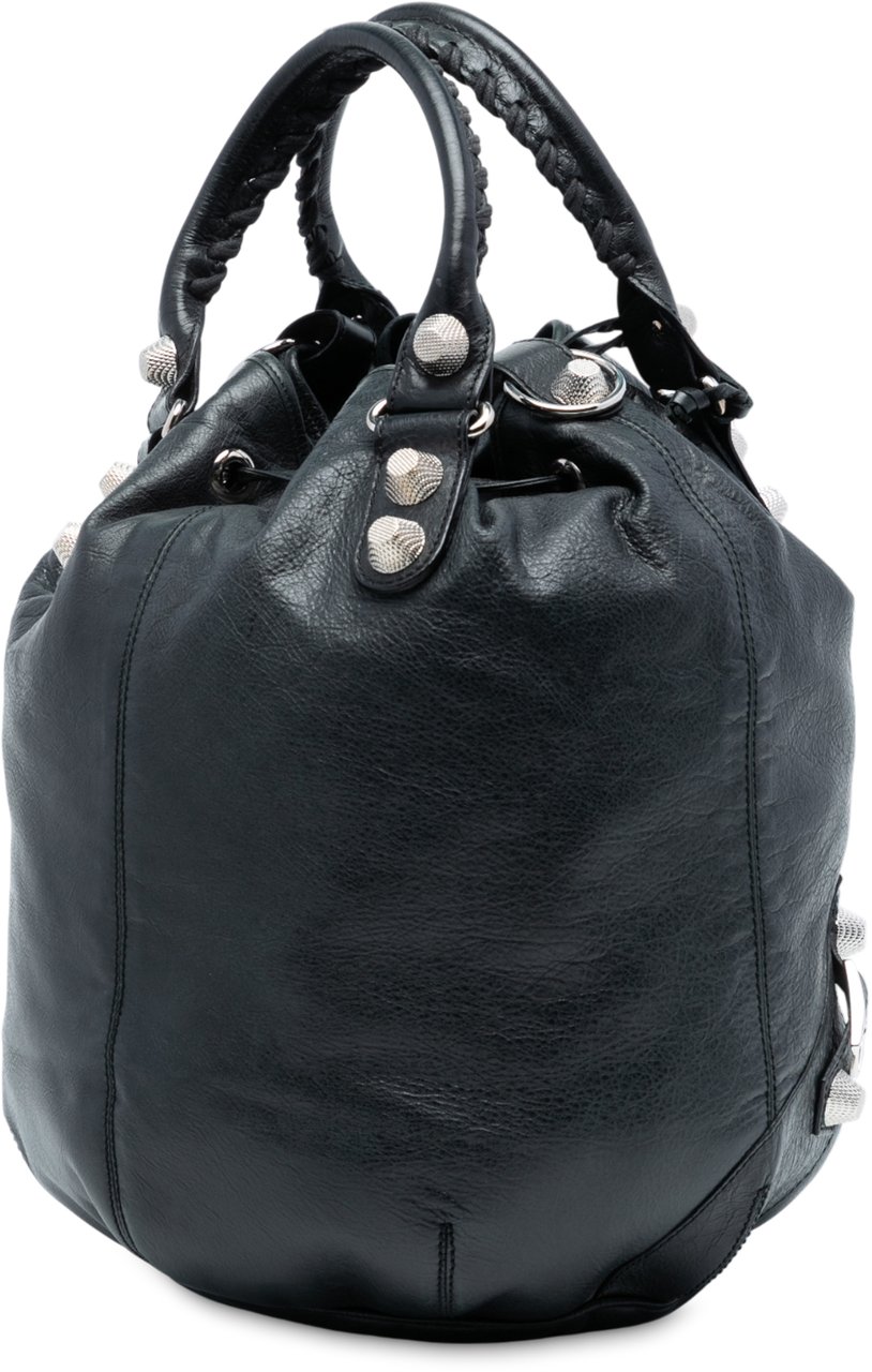 Balenciaga Lambskin Motocross Giant 21 Pompon Bag Zwart