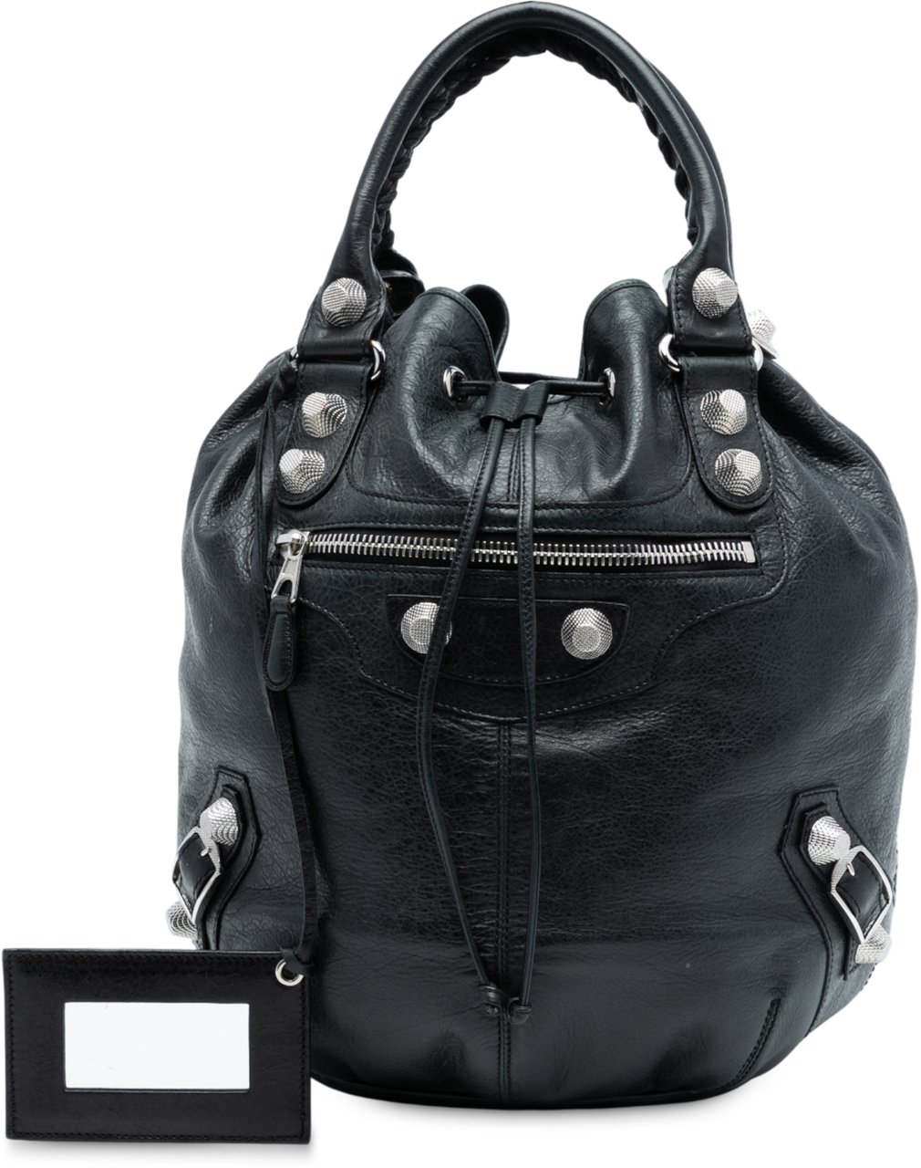 Balenciaga Lambskin Motocross Giant 21 Pompon Bag Zwart