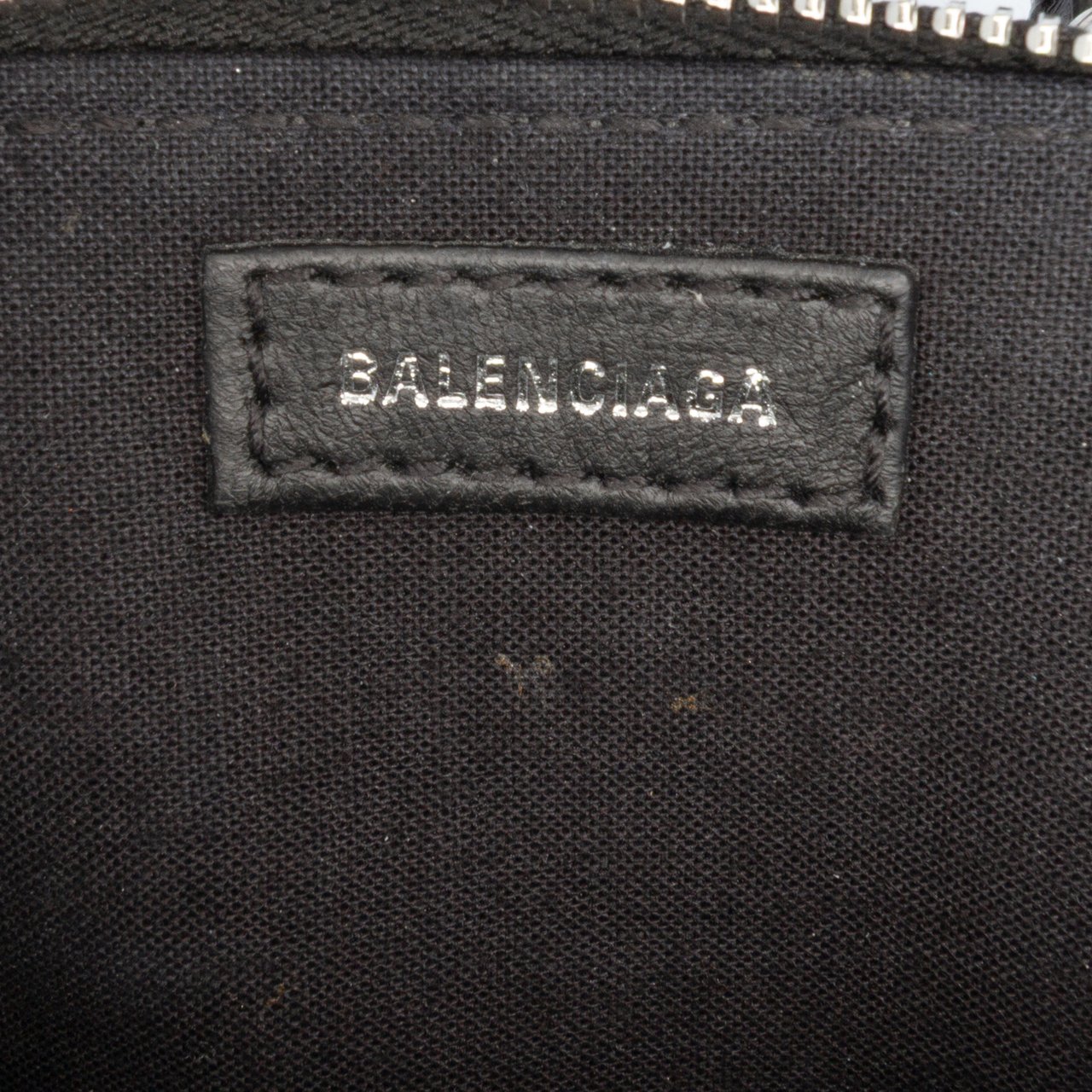 Balenciaga Mini Crocodile Embossed Calfskin Ville Satchel Zwart