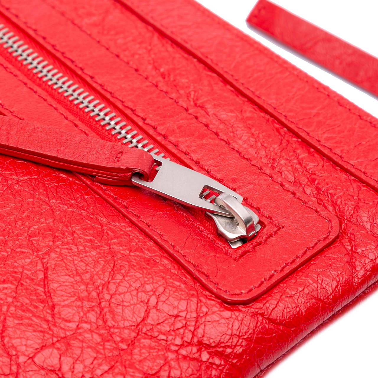 Balenciaga Lambskin Motocross Classic Clip M Clutch Rood