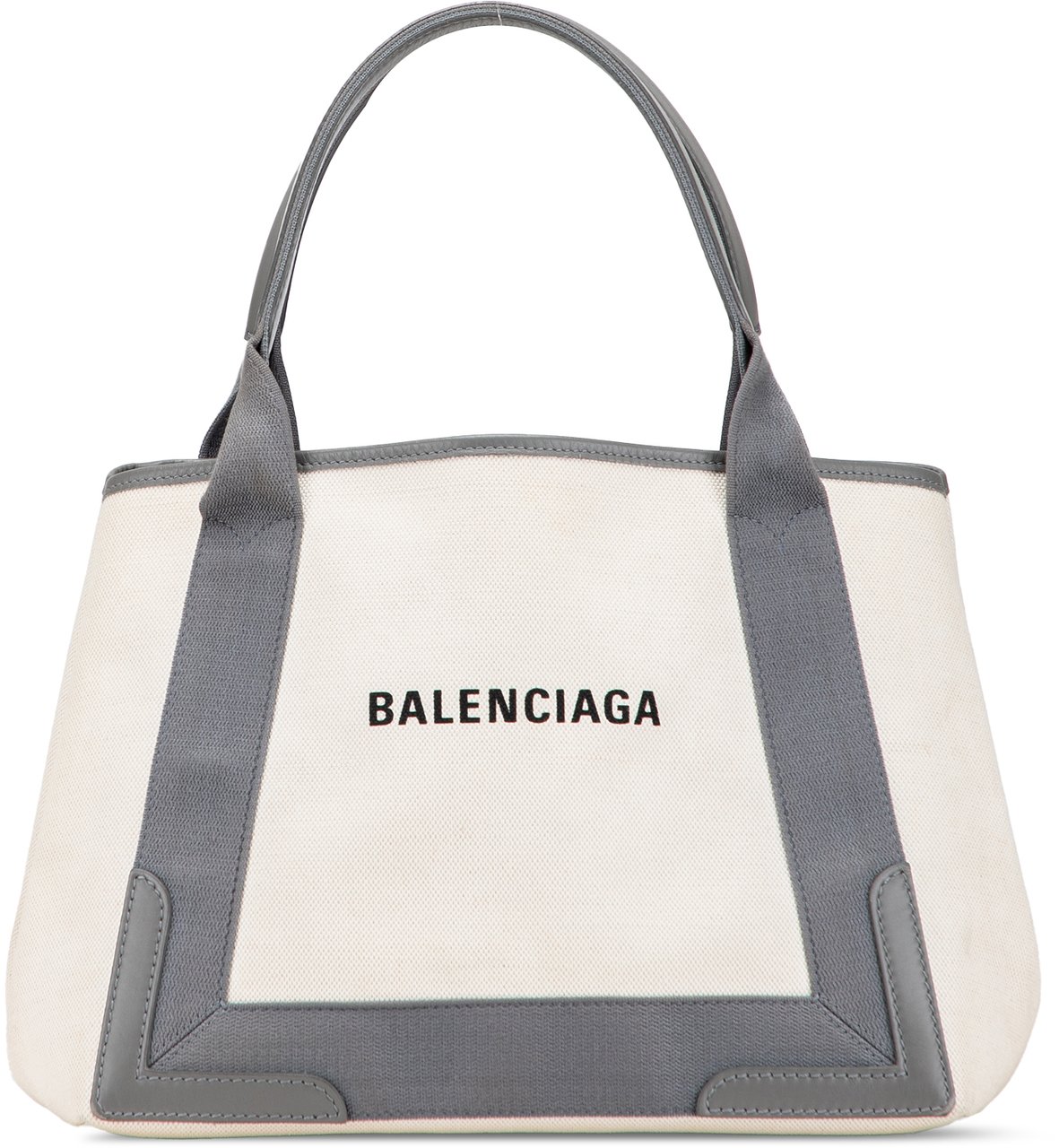 Balenciaga Canvas Navy Cabas Tote S Wit