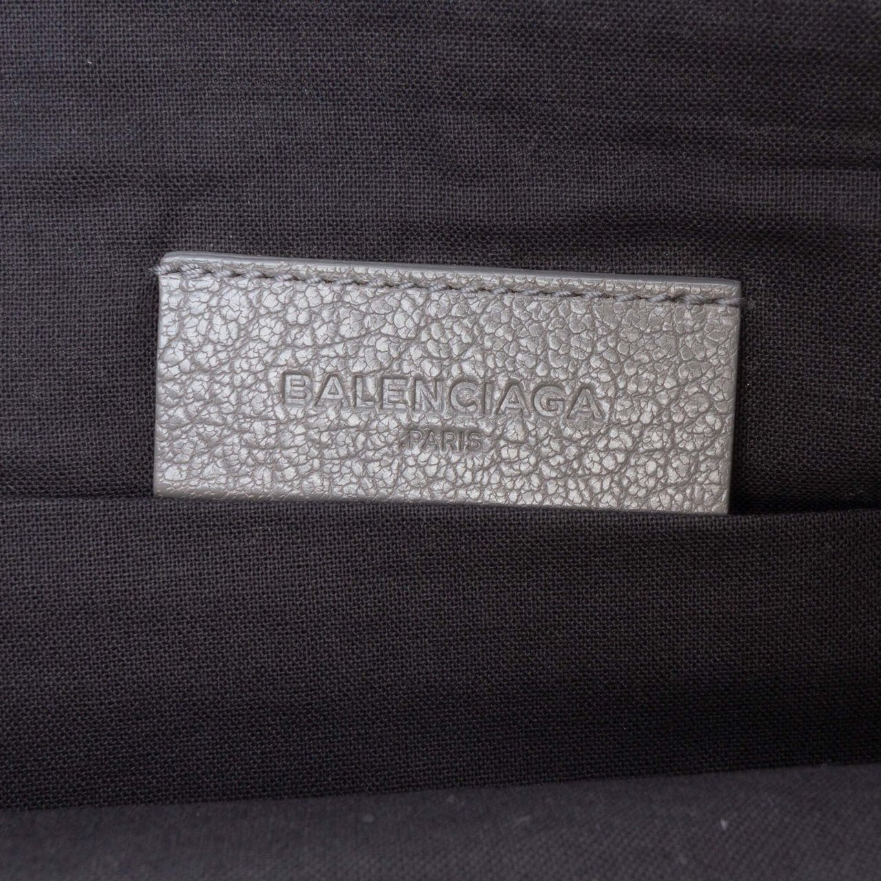 Balenciaga Goatskin Motocross Classic Metallic Edge Clutch Grijs