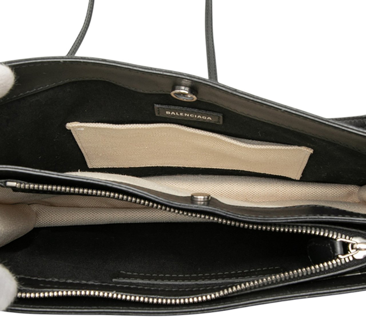 Balenciaga Canvas Navy Pochette Crossbody Bruin