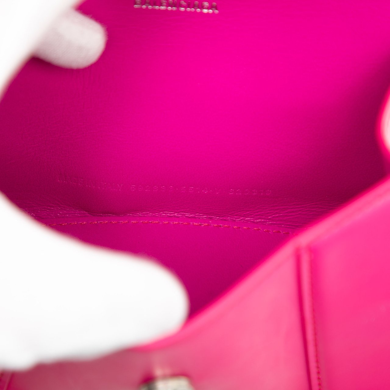 Balenciaga XS Calfskin Hourglass Top Handle Bag Roze