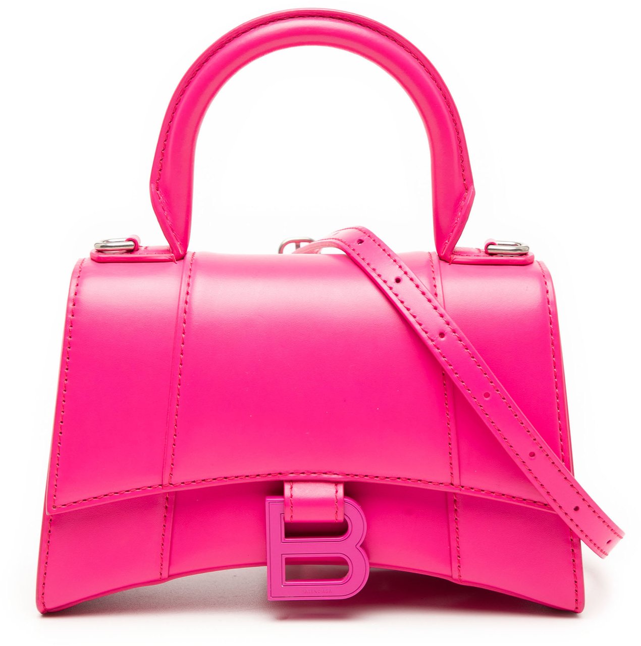 Balenciaga XS Calfskin Hourglass Top Handle Bag Roze
