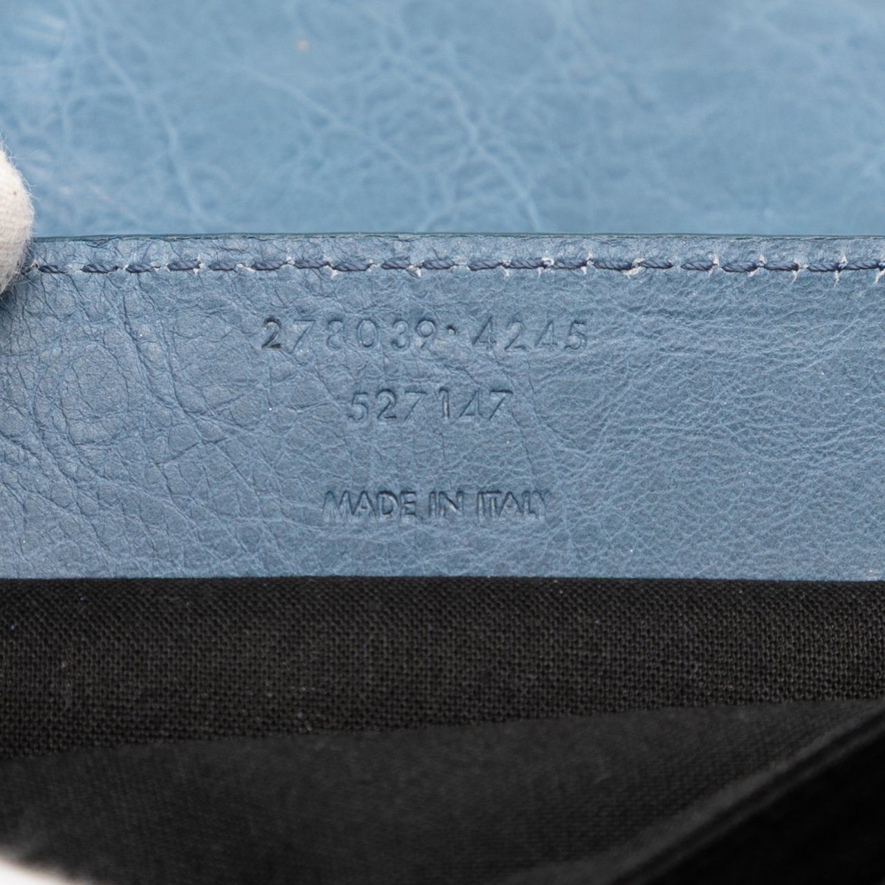 Balenciaga Lambskin Motocross Classic City Clutch Blauw